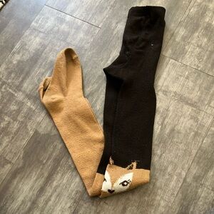 Black and Tan Animal Print Socks